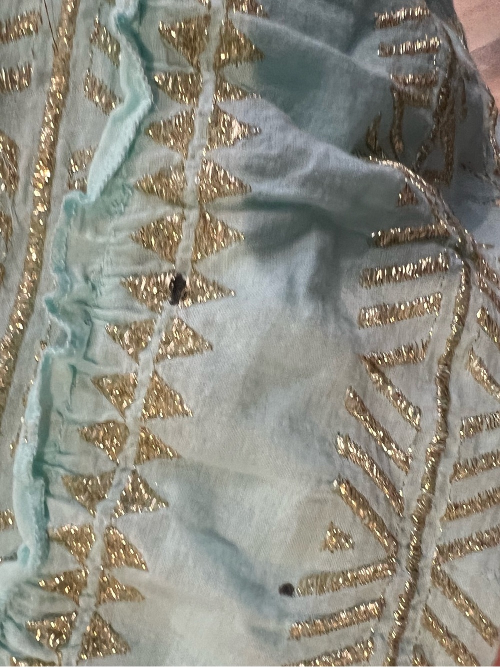 Boston Proper Light Aqua dress with Gold Metallic Embellishment - Picture 14 of 14